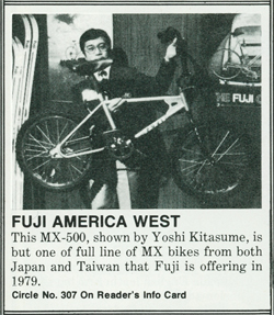 Yoshi Kitasume of Fuji America West press in American Bicycle March 1979