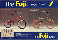 Fuji Advertising for Fuji Feather and Feather Professional in March 1980 BMXPlus magazine