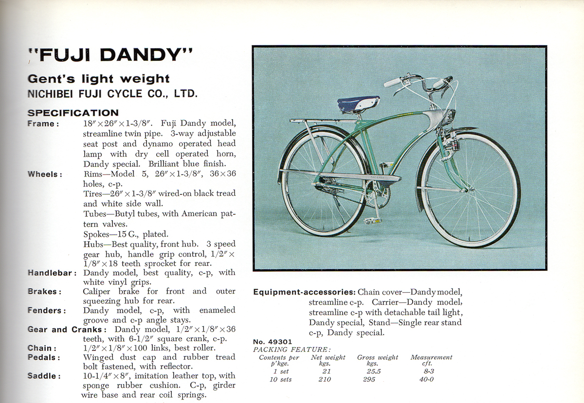 1966 FUJI DANDY NICHIBEI FUJI CYCLE GENT'S LIGHT WEIGHT